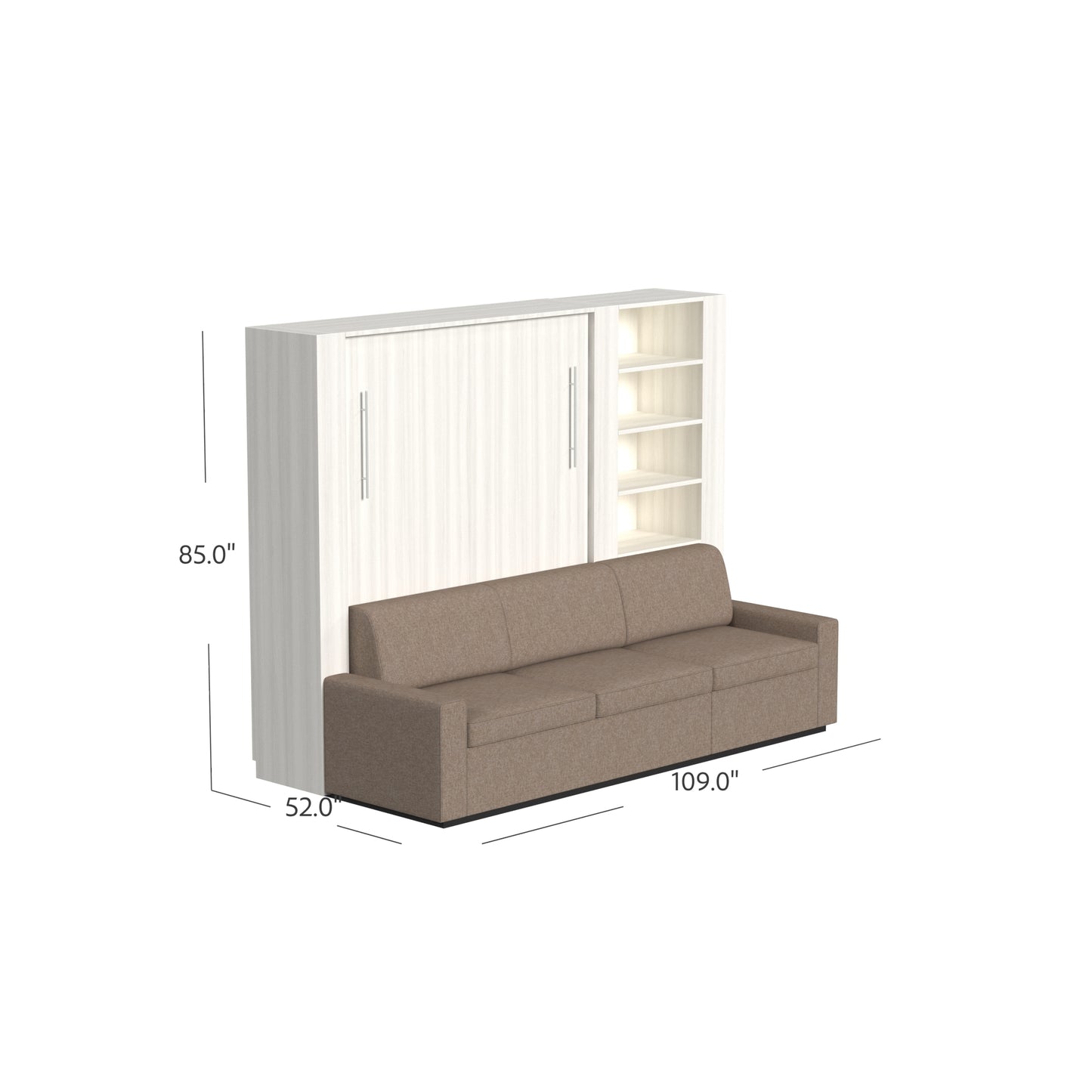 Wall Bed with Extended Sofa