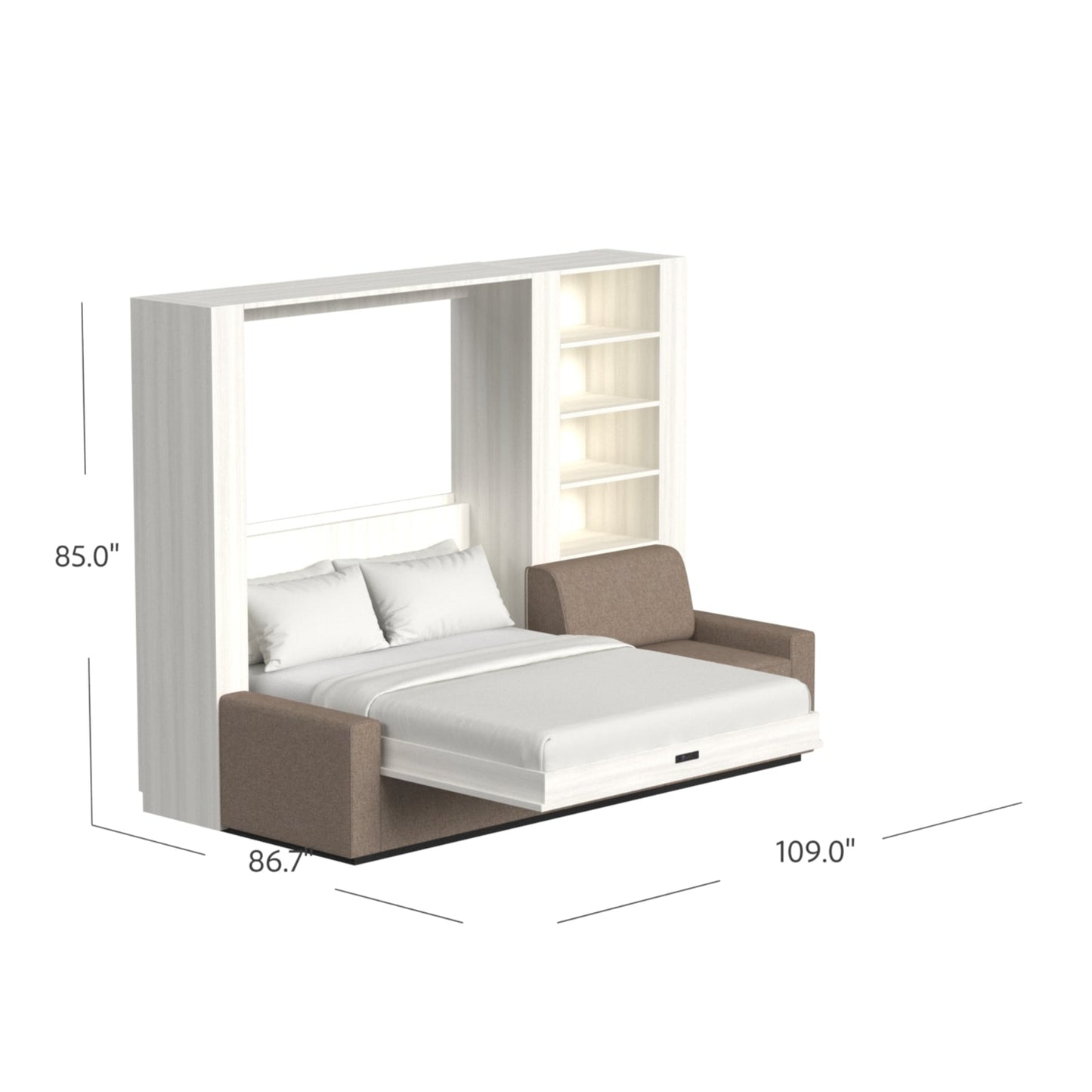 Wall Bed with Extended Sofa
