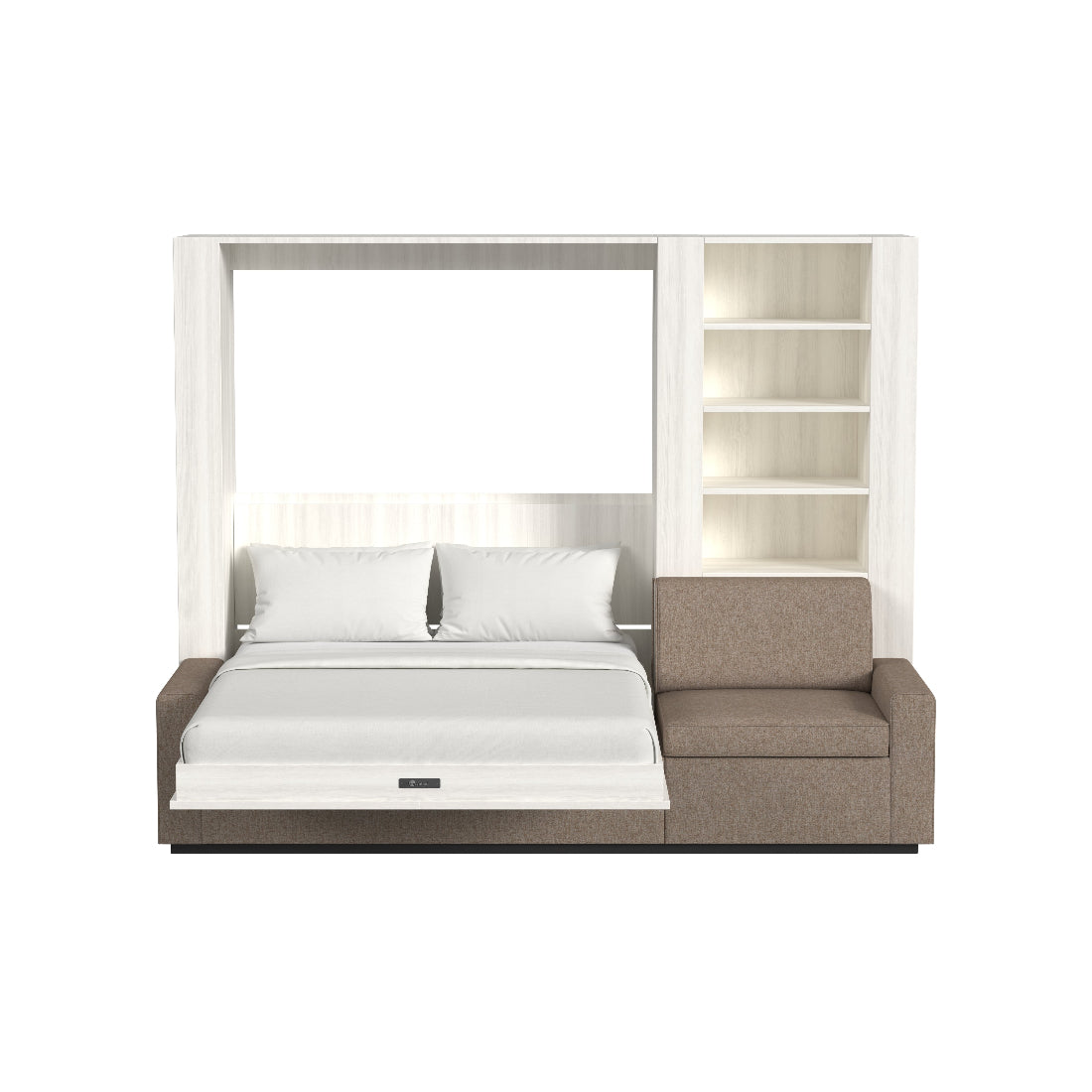 white ash murphy bed front