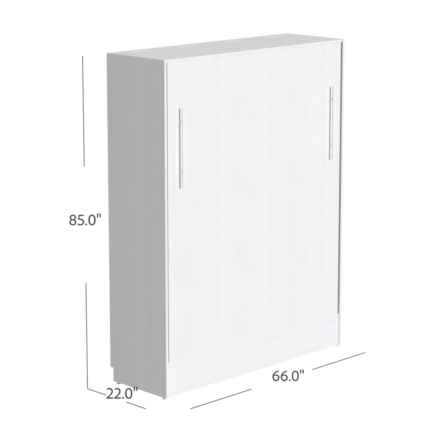 White wall-mounted cabinet with dimensions on a white background