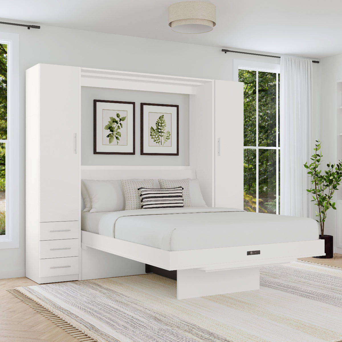 murphy bed with desk and cabinets