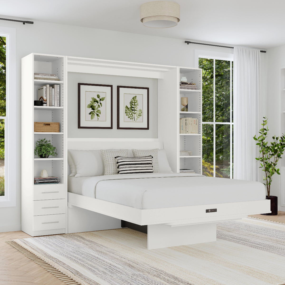 Murphy bed with desk and bookcases