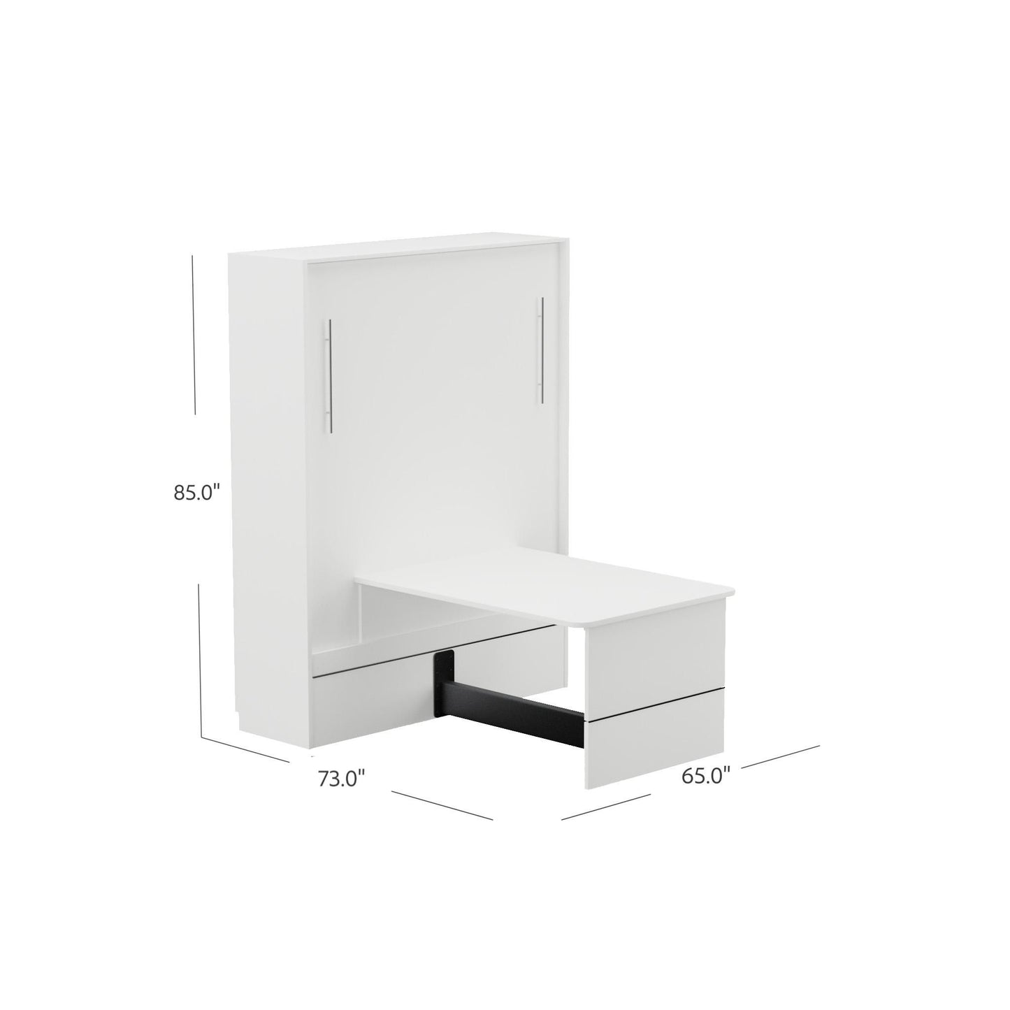 Wall Bed with Table + Two Narrow Flex Cabinets