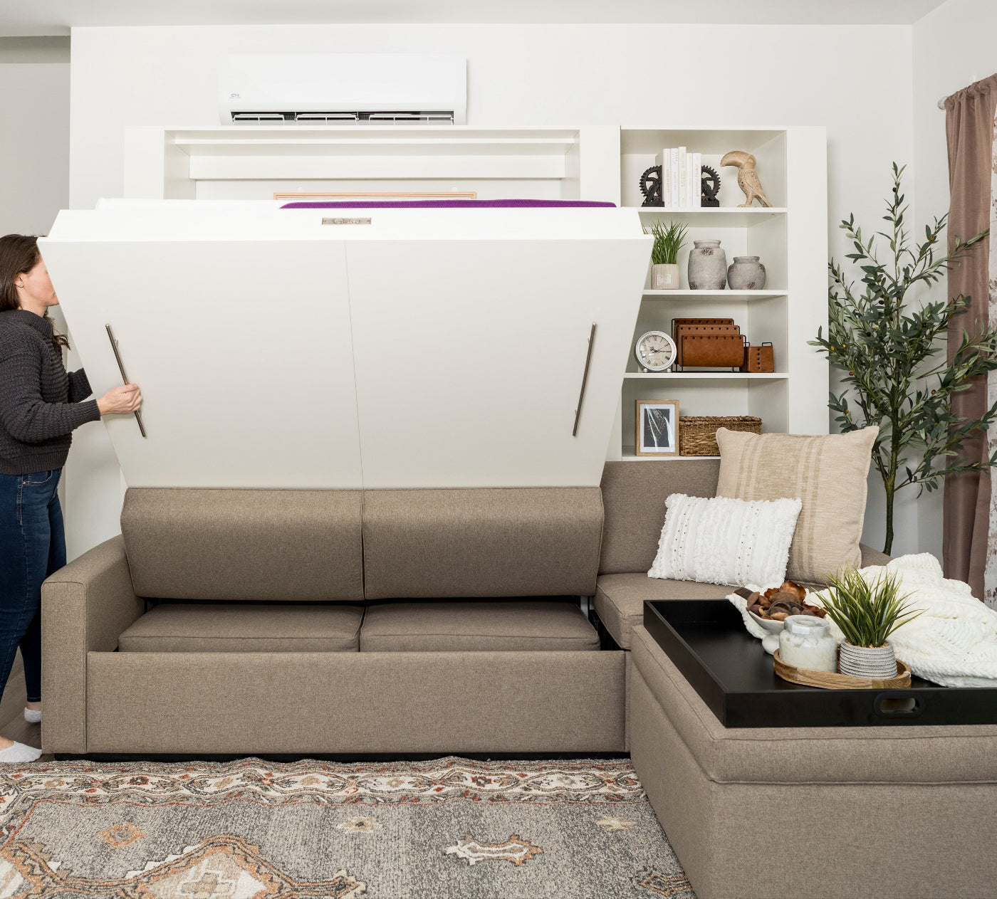 Wall Bed with Extended Sofa