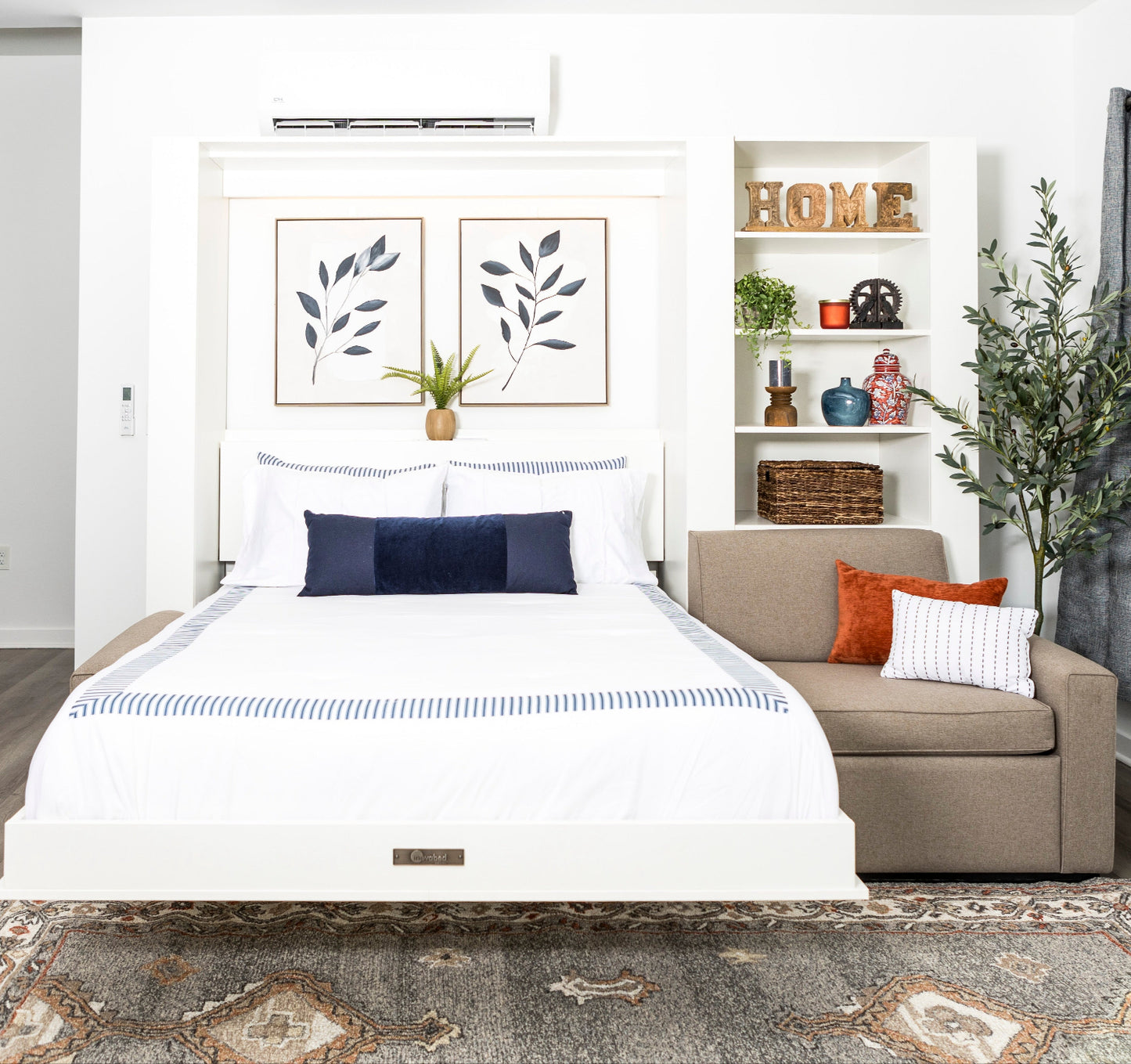 Wall Bed with Extended Sofa
