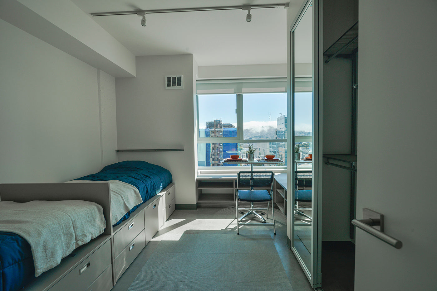 captain beds in a high rise