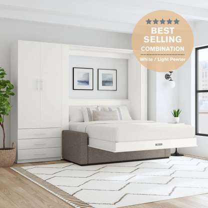 Wall Bed with Sofa + Wide Flex Cabinet