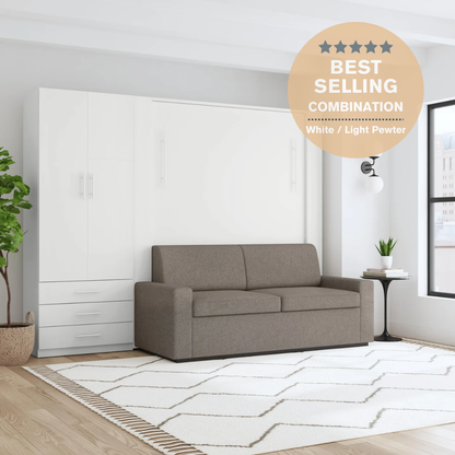Wall Bed with Sofa + Wide Flex Cabinet