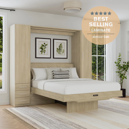 Wall Bed with Table + Two Narrow Flex Cabinets