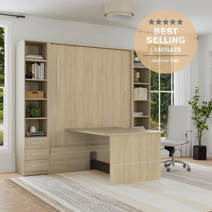 Wall Bed with Table + Two Narrow Flex Cabinets