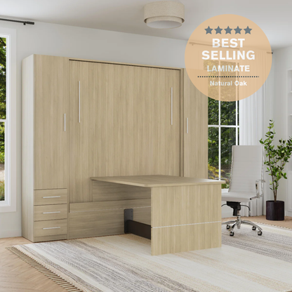 Wall Bed with Table + Two Narrow Flex Cabinets