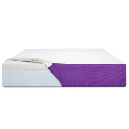 Aura mattress with half of cover pulled back