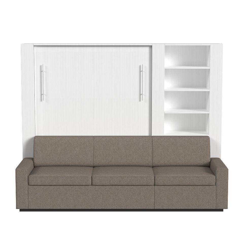 front on rendering of white murphy bed