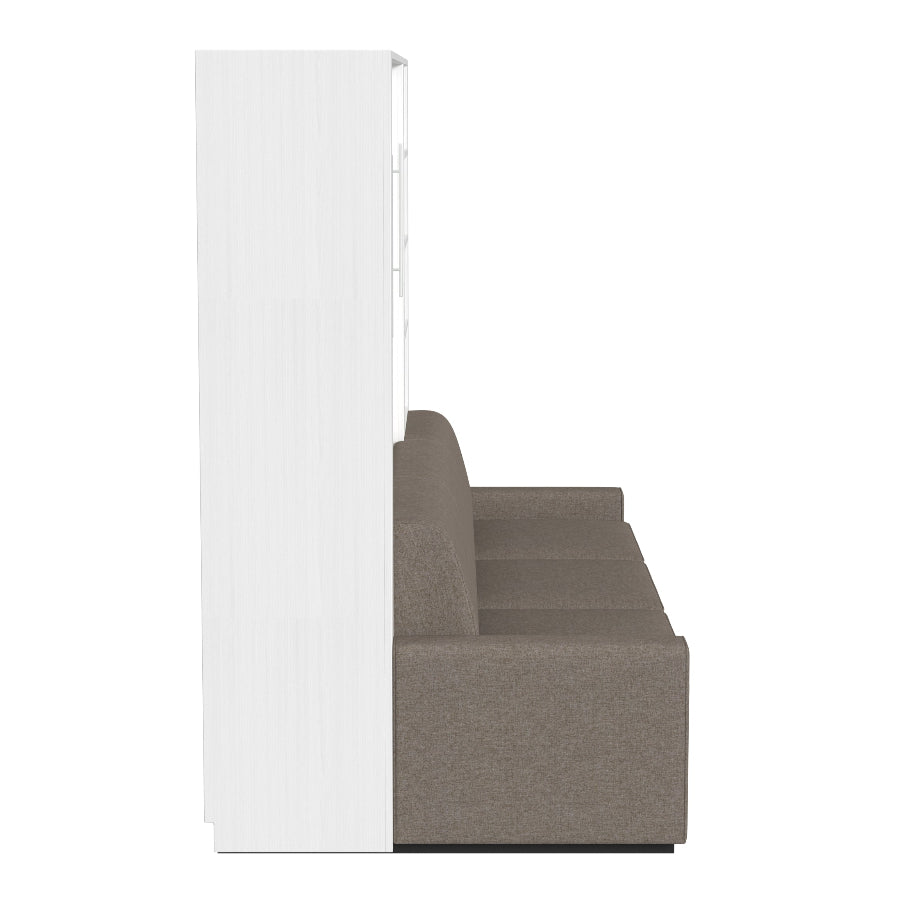 side view of sofa in white