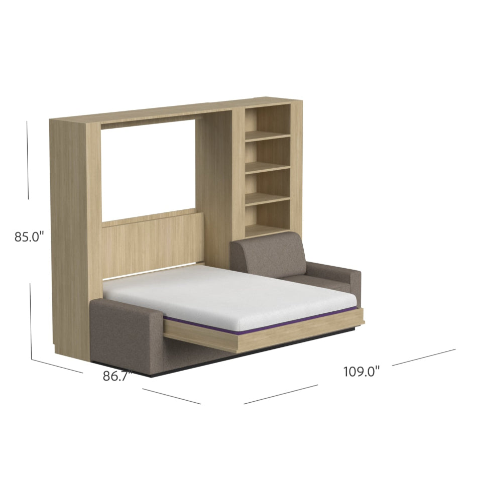 oak murphy bed with dimensions