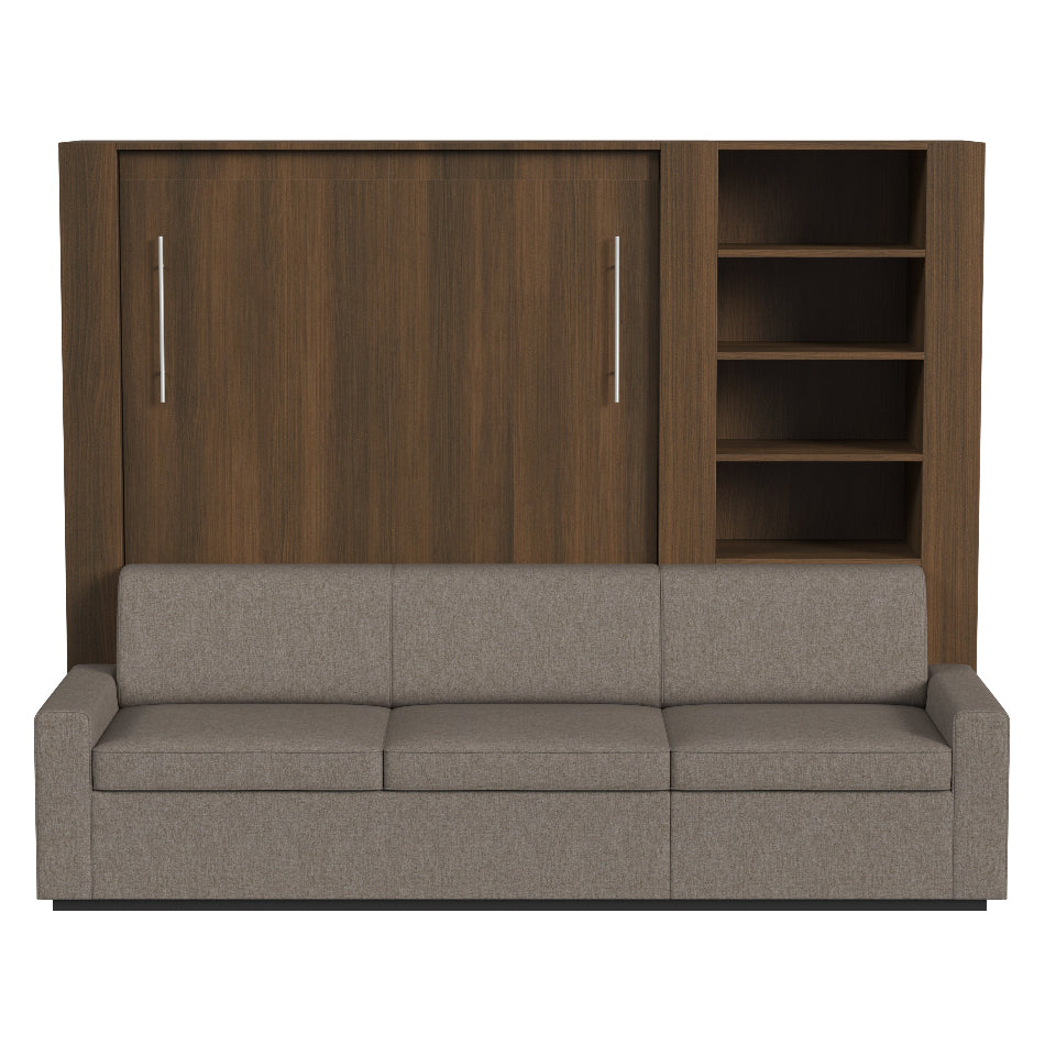 walnut extended sofa wallbed in walnut