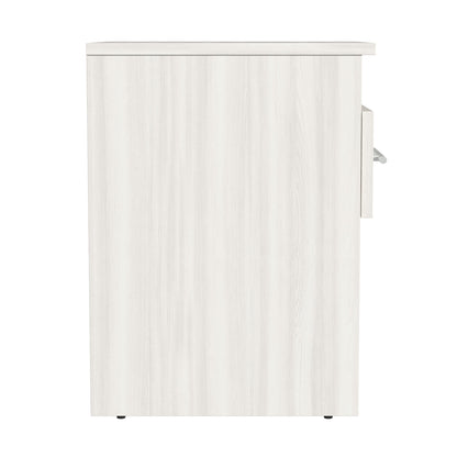 White cabinet with a door on a white background