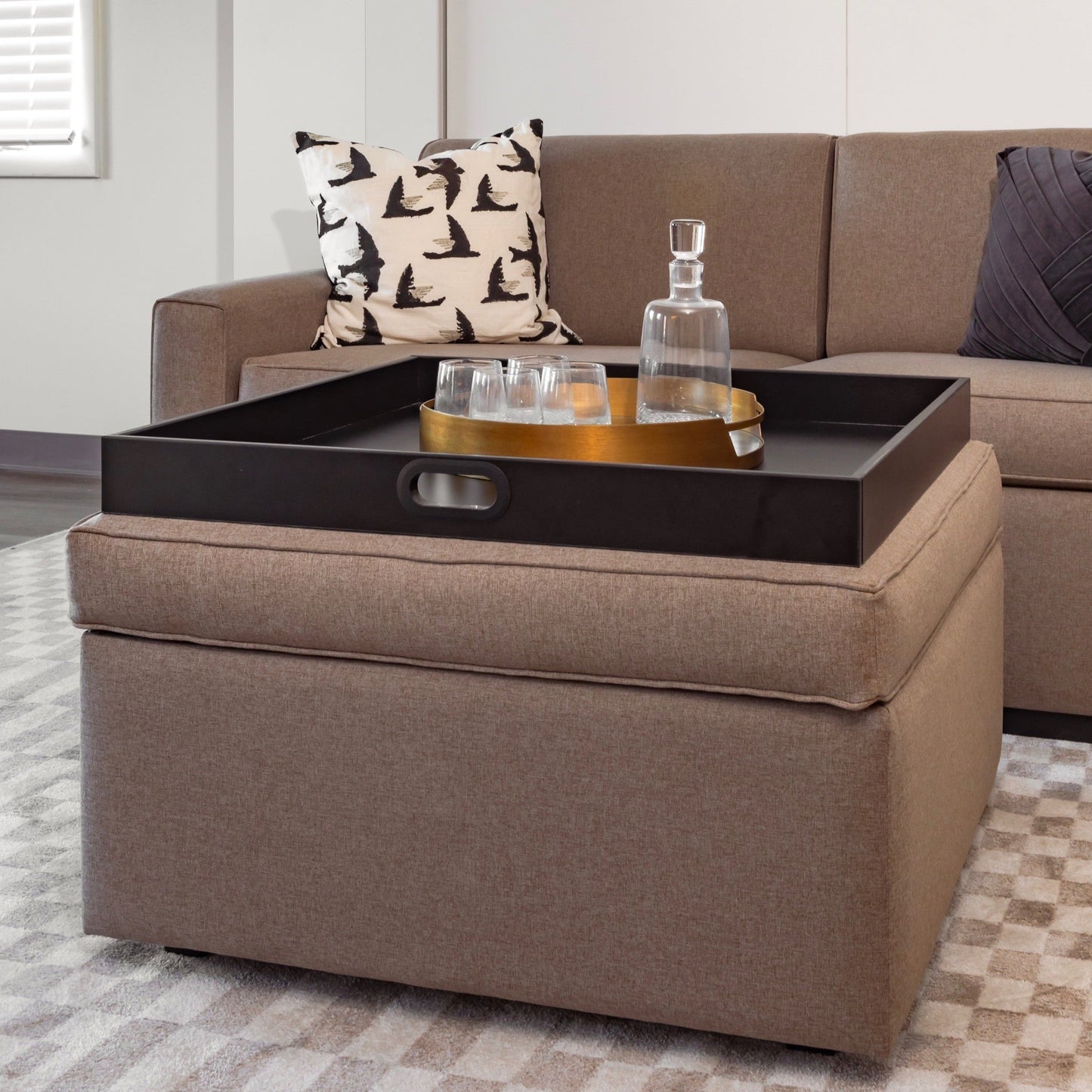 Storage Ottoman with Serving Tray