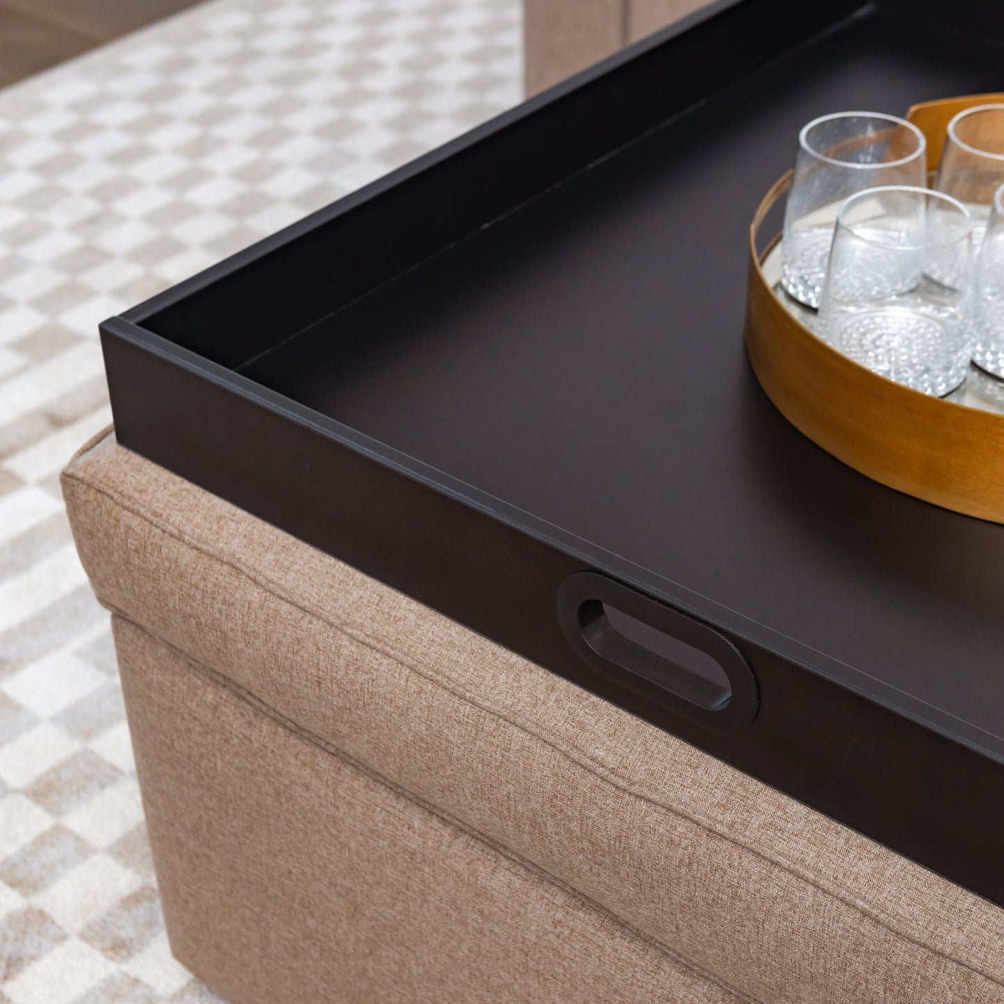 Storage Ottoman with Serving Tray