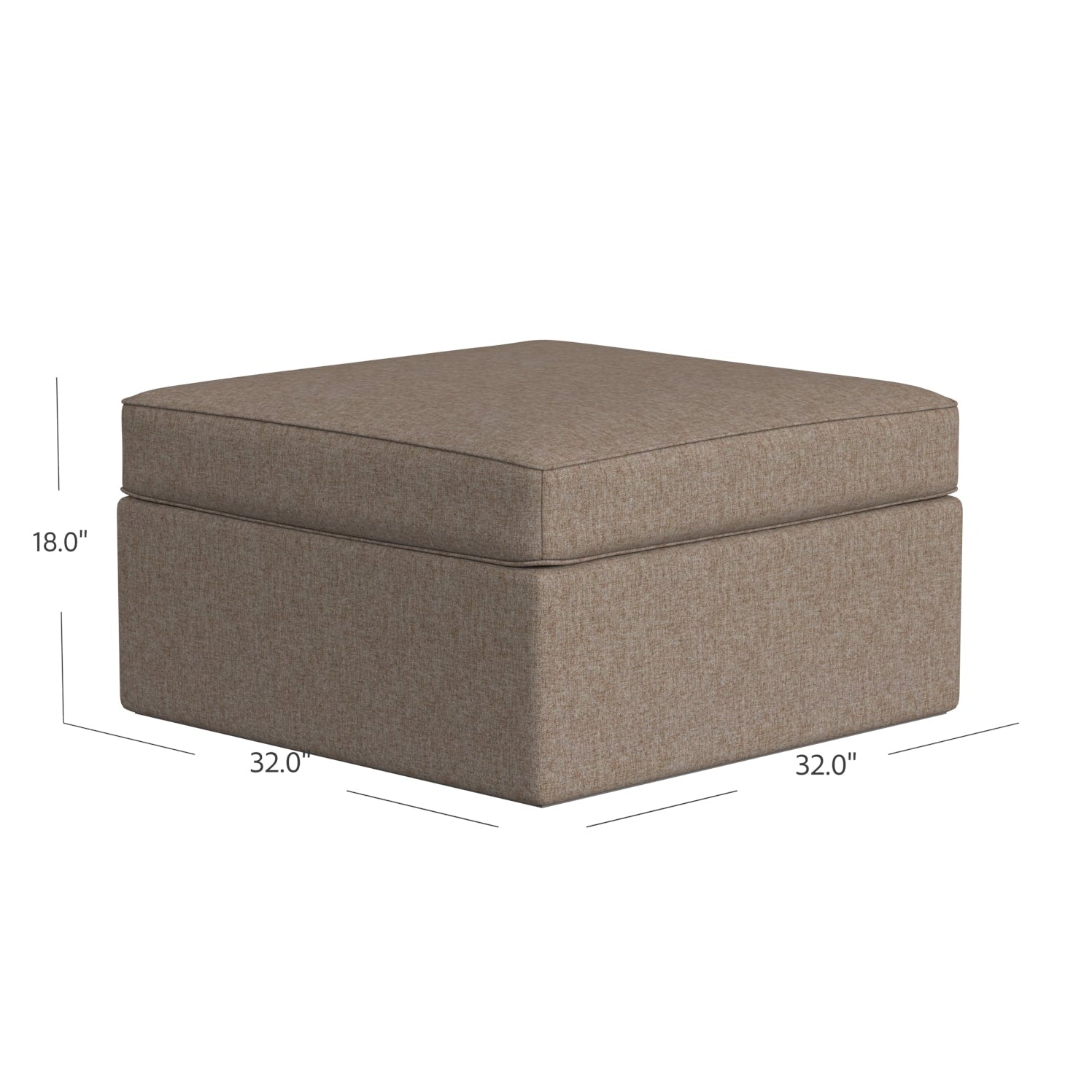 beige ottoman with dimensions