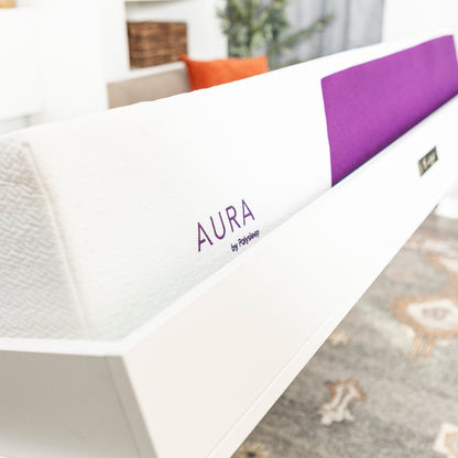 Aura mattress logo close up