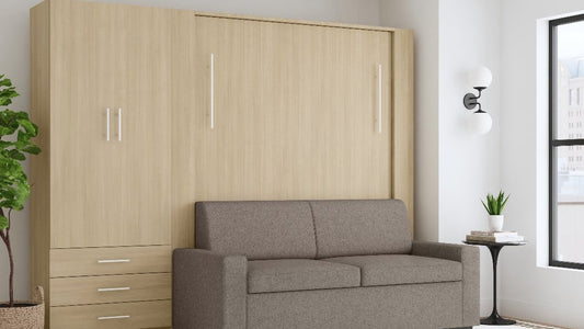 Wall Bed with Sofa + Wide Flex Cabinet