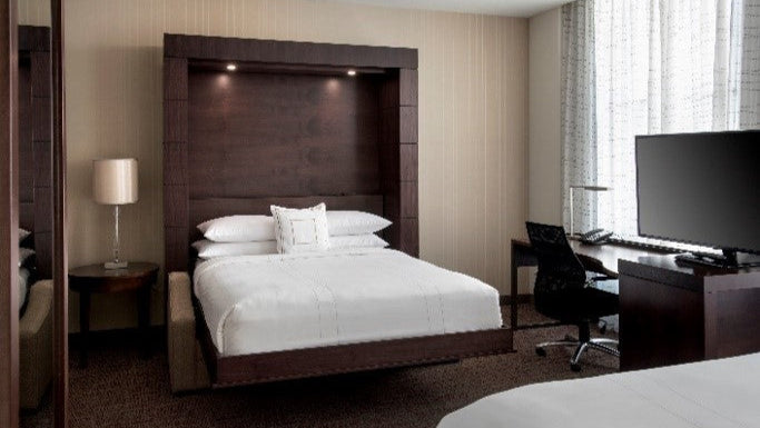 murphy bed in hotel room