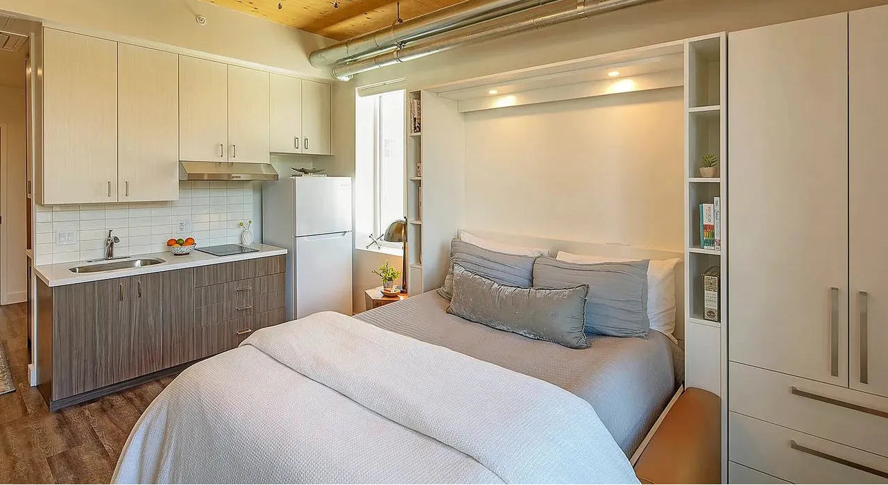 Small apartment with kitchenette and murphy bed