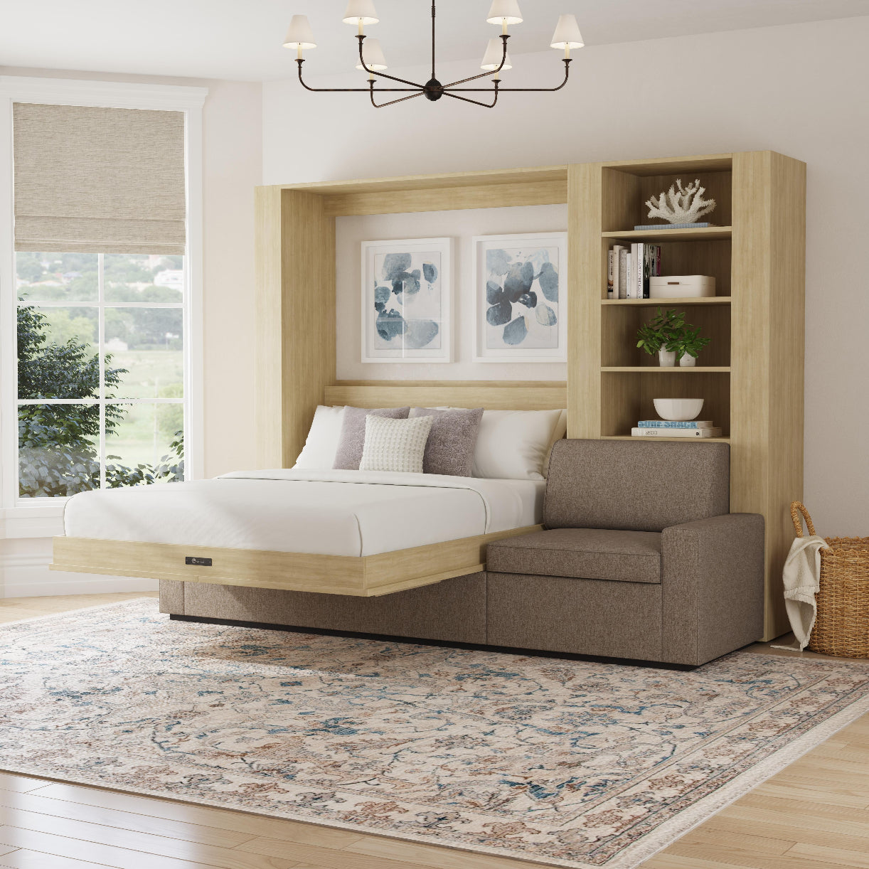 Inovabeds extended sofa in a living room oak open